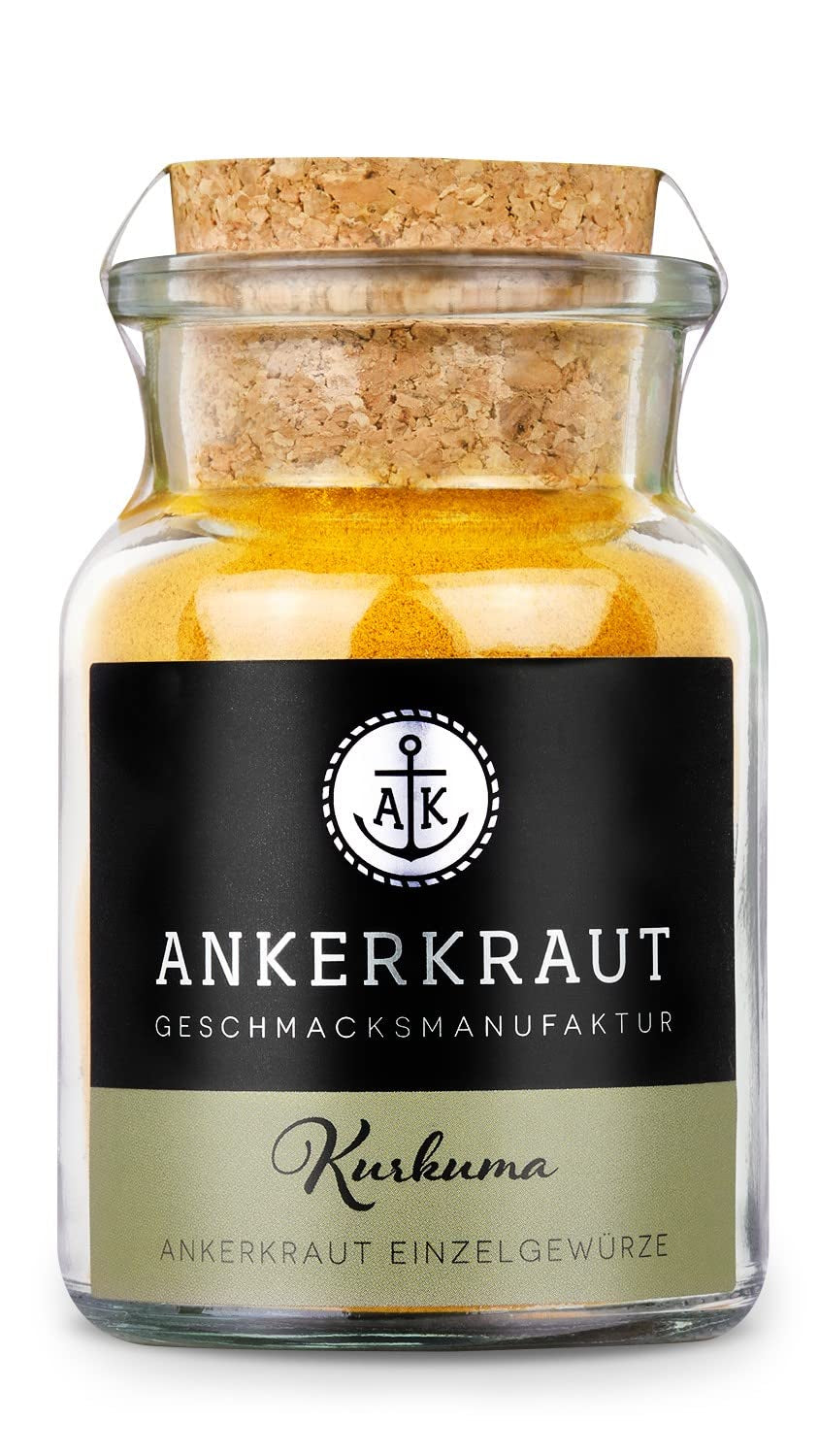 Ankerkraut Gurkemeje, gemahlen, Gurkemeje Gewürz Pulver, 75g i korkglas