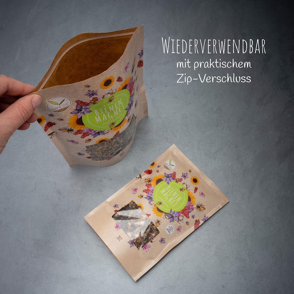 100 g vilde blomsterfrø til en farverig bi-græsgang - levende og nektarrig vildblomstfrøblanding til bier og sommerfugle (inkluderer GRATIS e-bog)