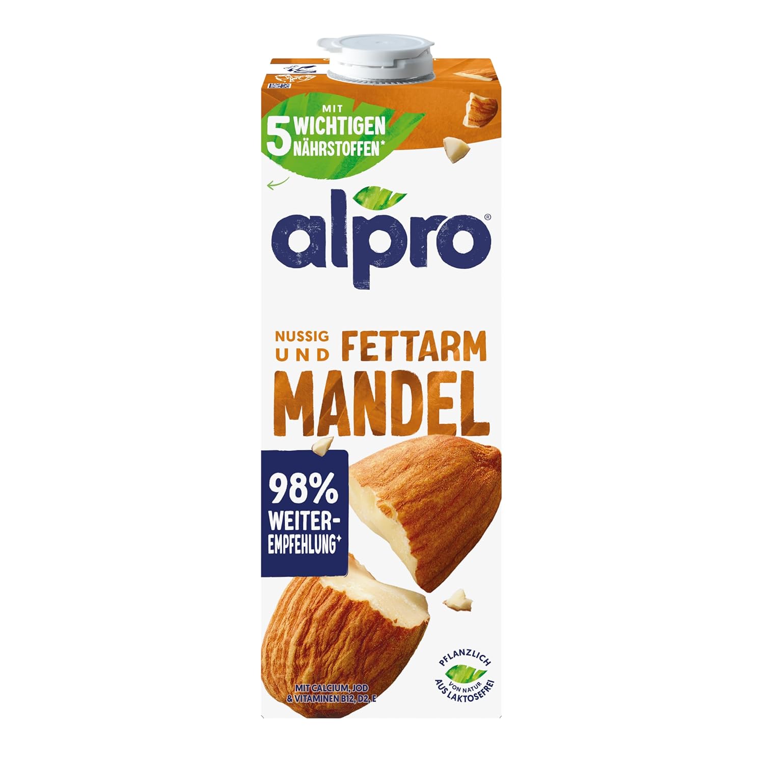 Alpro Mandeldrink Sukkerfri - Kilde til calcium og vitaminer