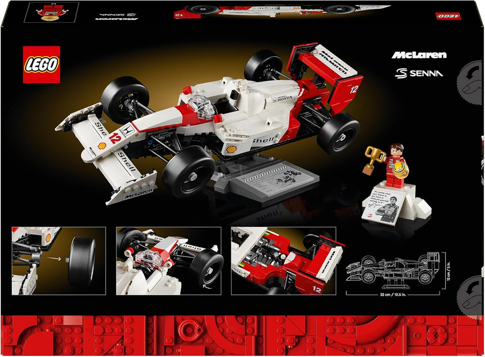 LEGO Icons Mclaren MP4/4 & Ayrton Senna modelbilsæt, F1 racerbilsæt til voksne med racerminifigur, samleobjekt, gaveidé til mænd, kvinder, ham og hende 10330 byggesæt Besuche den LEGO-Store