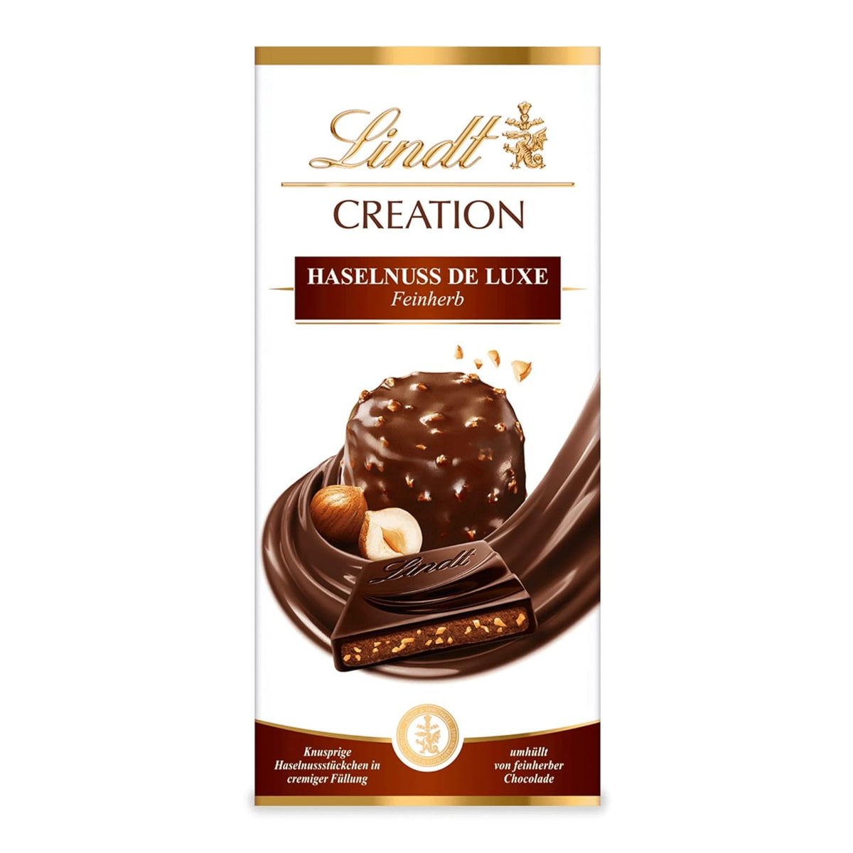 Lindt Creation Hazelnut De Luxe Bar - Mørk chokolade med sprøde hasselnødder i cremet fyld