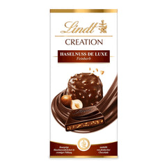 Lindt Creation Hazelnut De Luxe Bar - Mørk chokolade med sprøde hasselnødder i cremet fyld