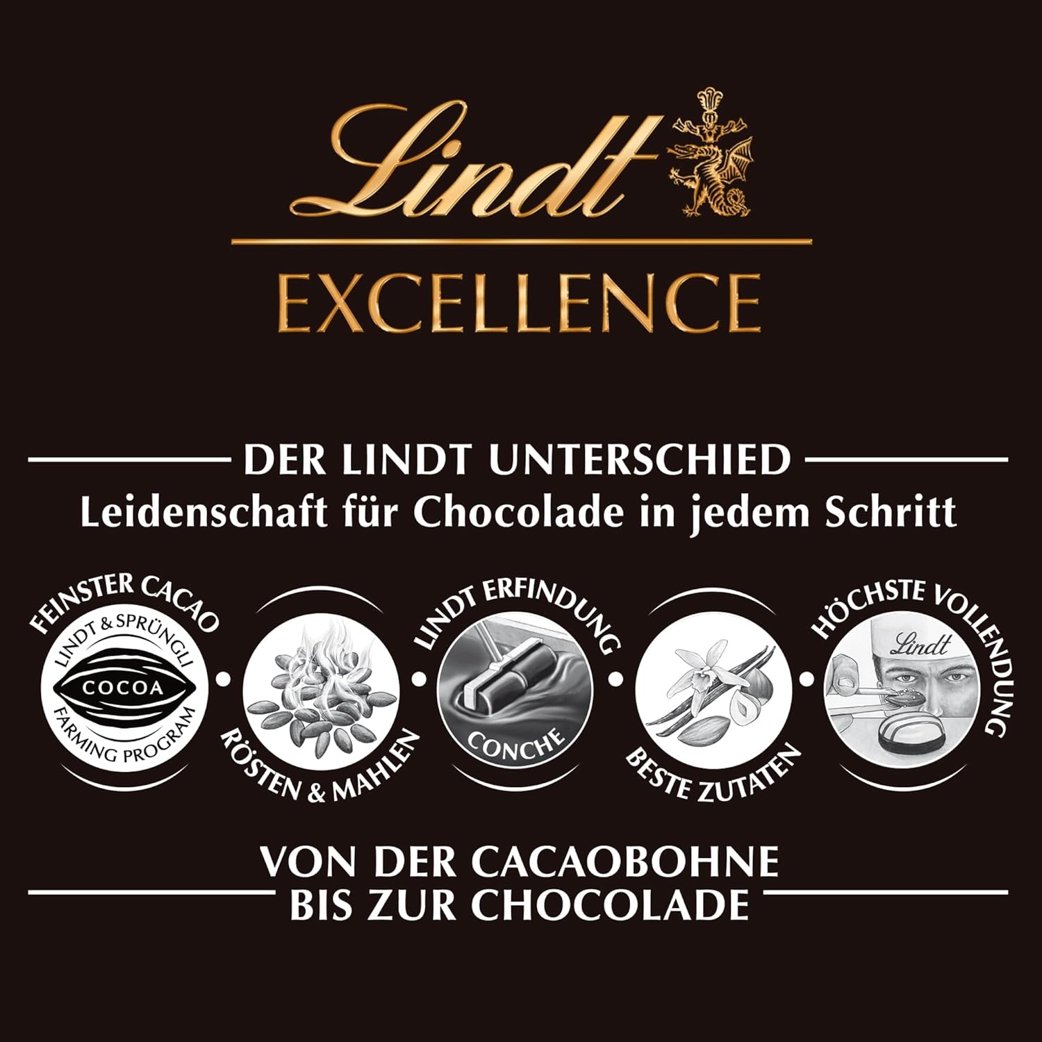 Lindt Excellence Sweet Salted Wood - Mørk chokoladebar 100 g - Intens kakaosmag