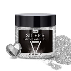 Spiselig glitter, pudder, forskellige farver, 30 gram Naty Shop Silver