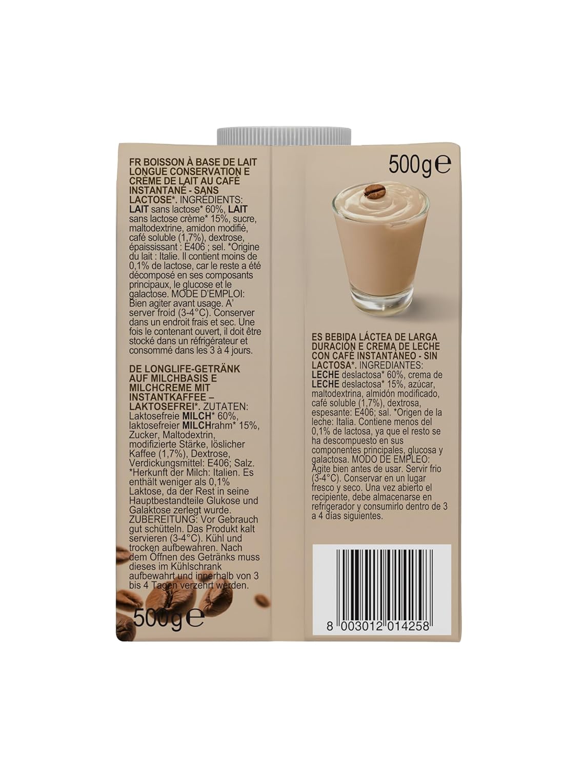 Gimoka Cream Caffè Latte Laktosefri Glutenfri Ingen konserveringsmidler