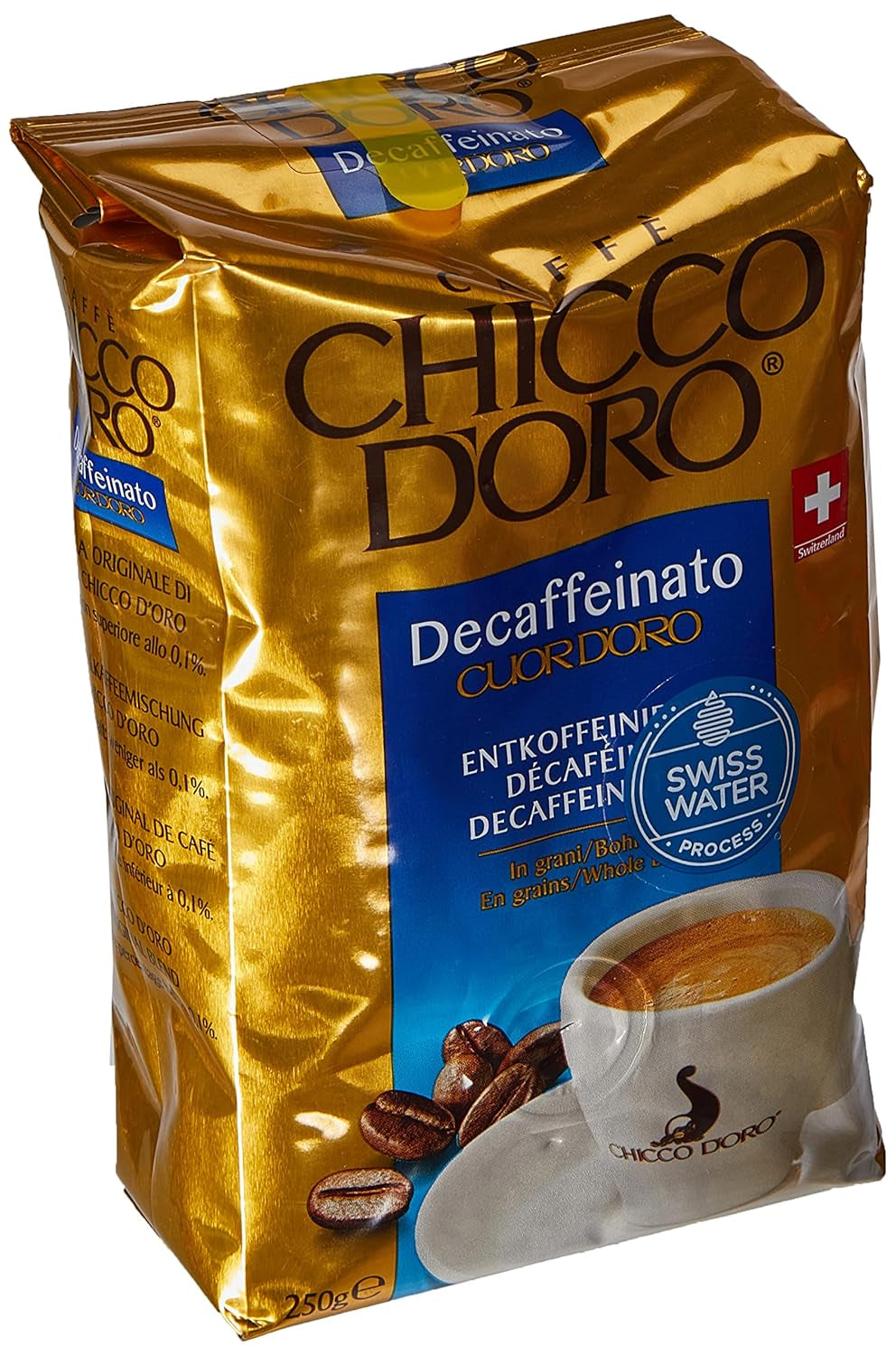 Chiccodoro Cuor D'Oro, boabe decofeinizate, 250 G Cafea Naty Shop