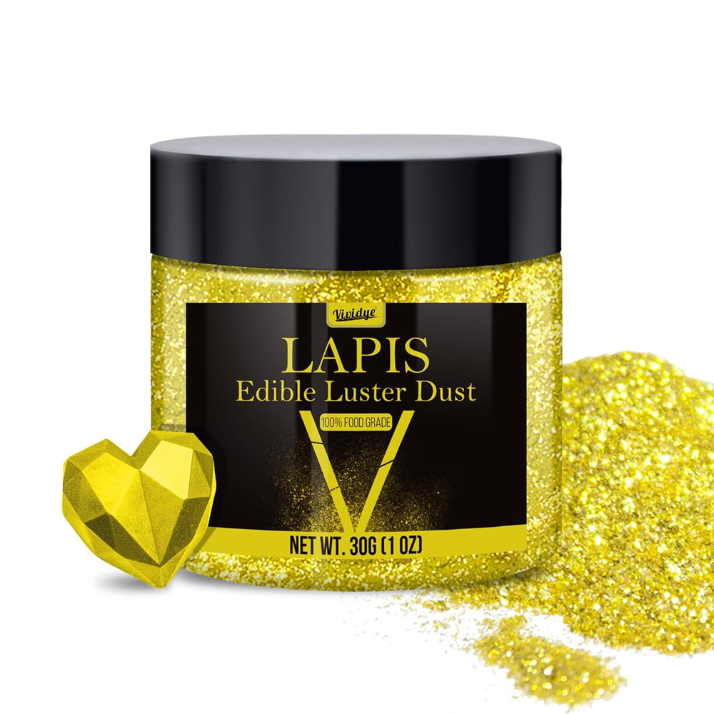 Spiselig glitter, støv, forskellige farver, 30 gram Naty Shop Metallic Gold