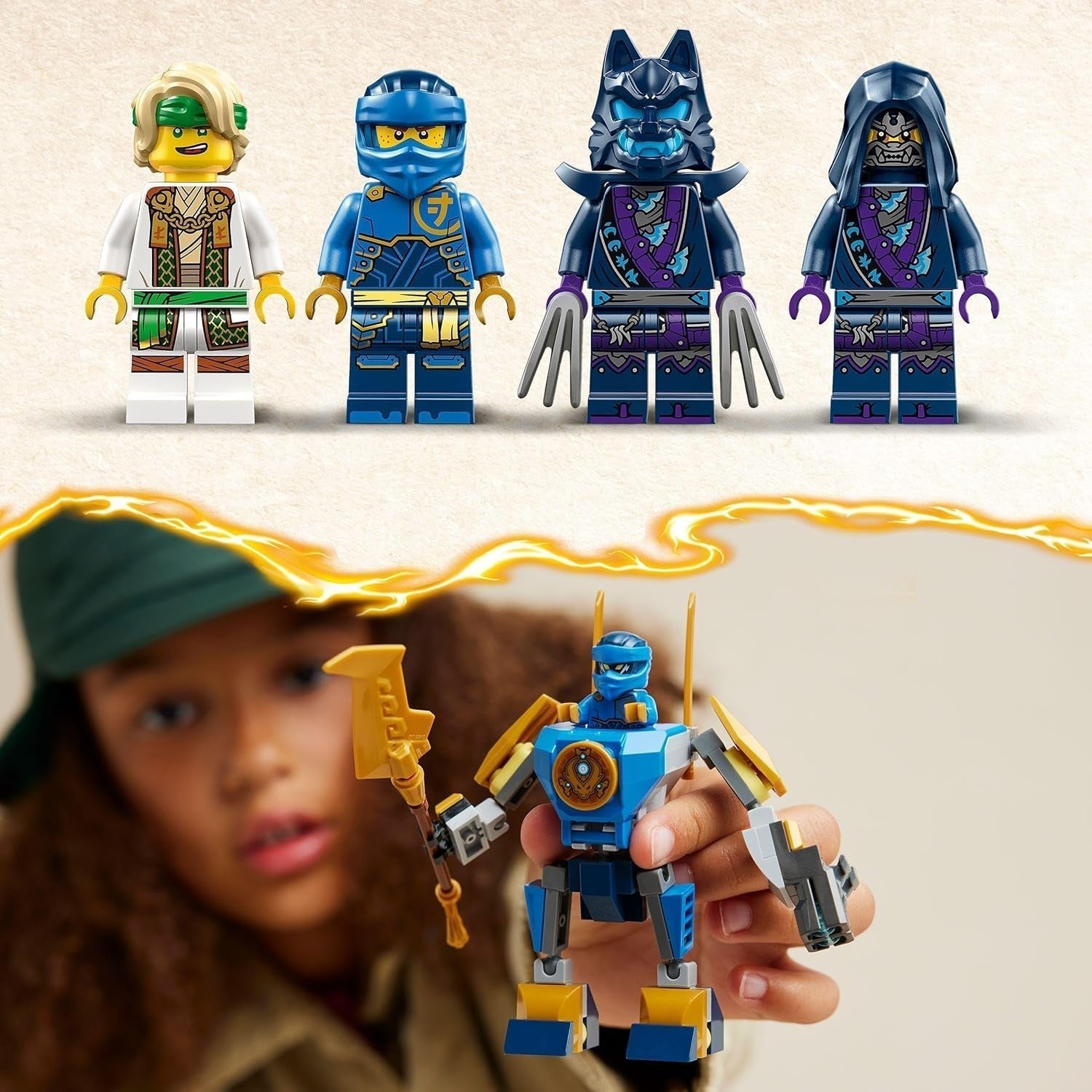 LEGO NINJAGO Jay Battle Mech, ninja legetøj til børn med figurer, inklusive Jay minifigur med mini katana, actionfigurer og mech, lille gave til kreative drenge og piger fra 6 år 71805 Byggesæt Besuche den LEGO-Store