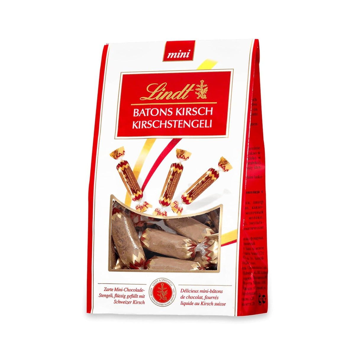 Lindt Cherry Mini Stick - Chokoladestave med schweizisk kirsebærlikør Lækker gave med alkohol