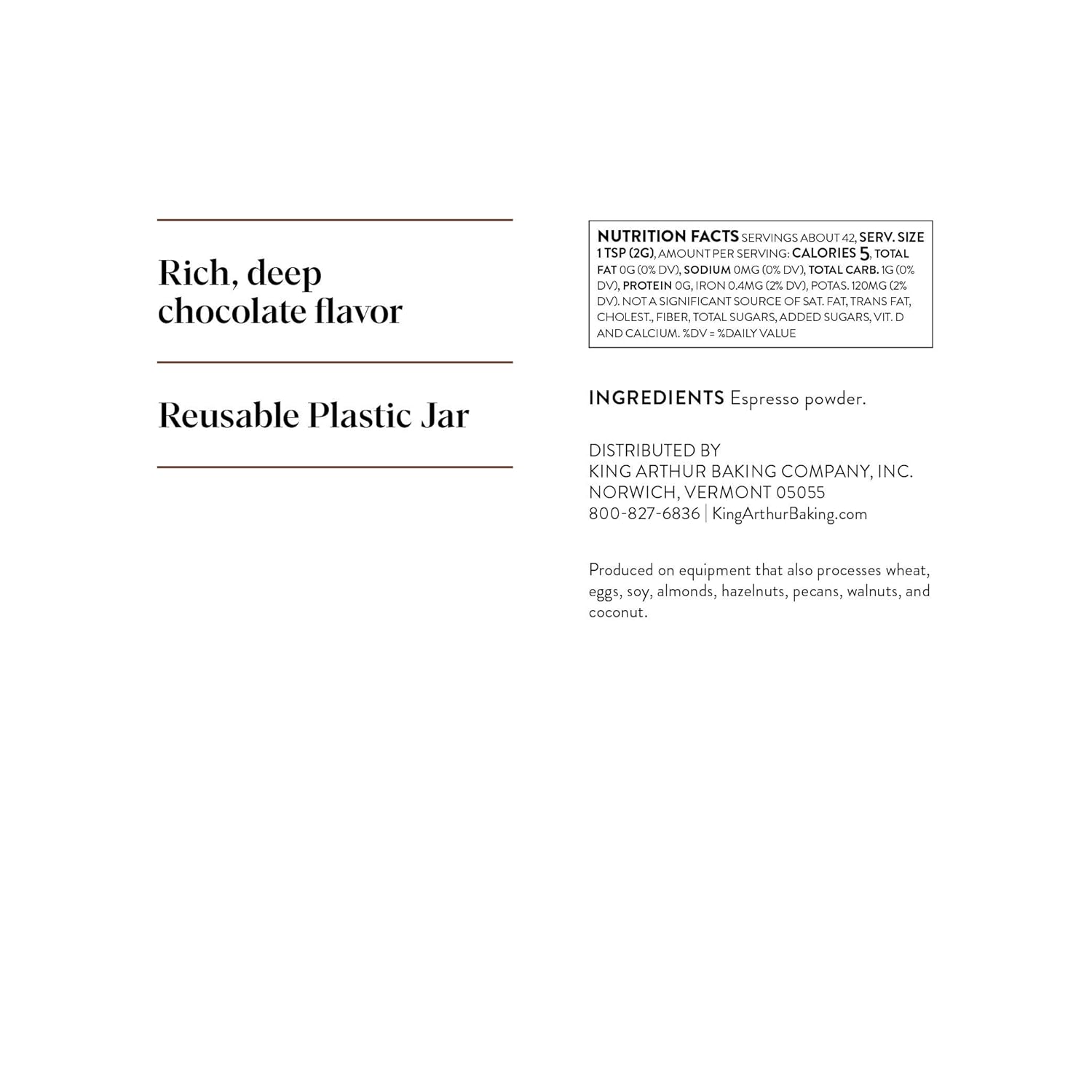 King Arthur Espresso Powder - Intens kaffesmag i kager