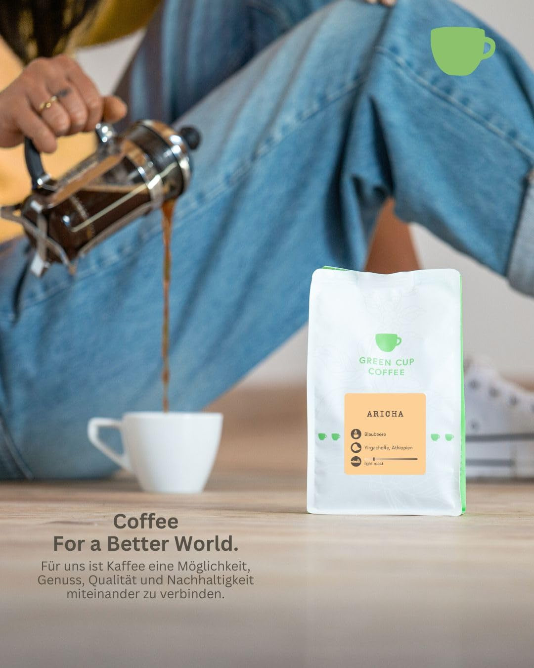Cafea - Aricha I 100% Arabica I Boabe de cafea 250g I Ideală pentru aparate de cafea automate, cafea cu filtru și presă franceză cu arome fructate I prăjire ușoară