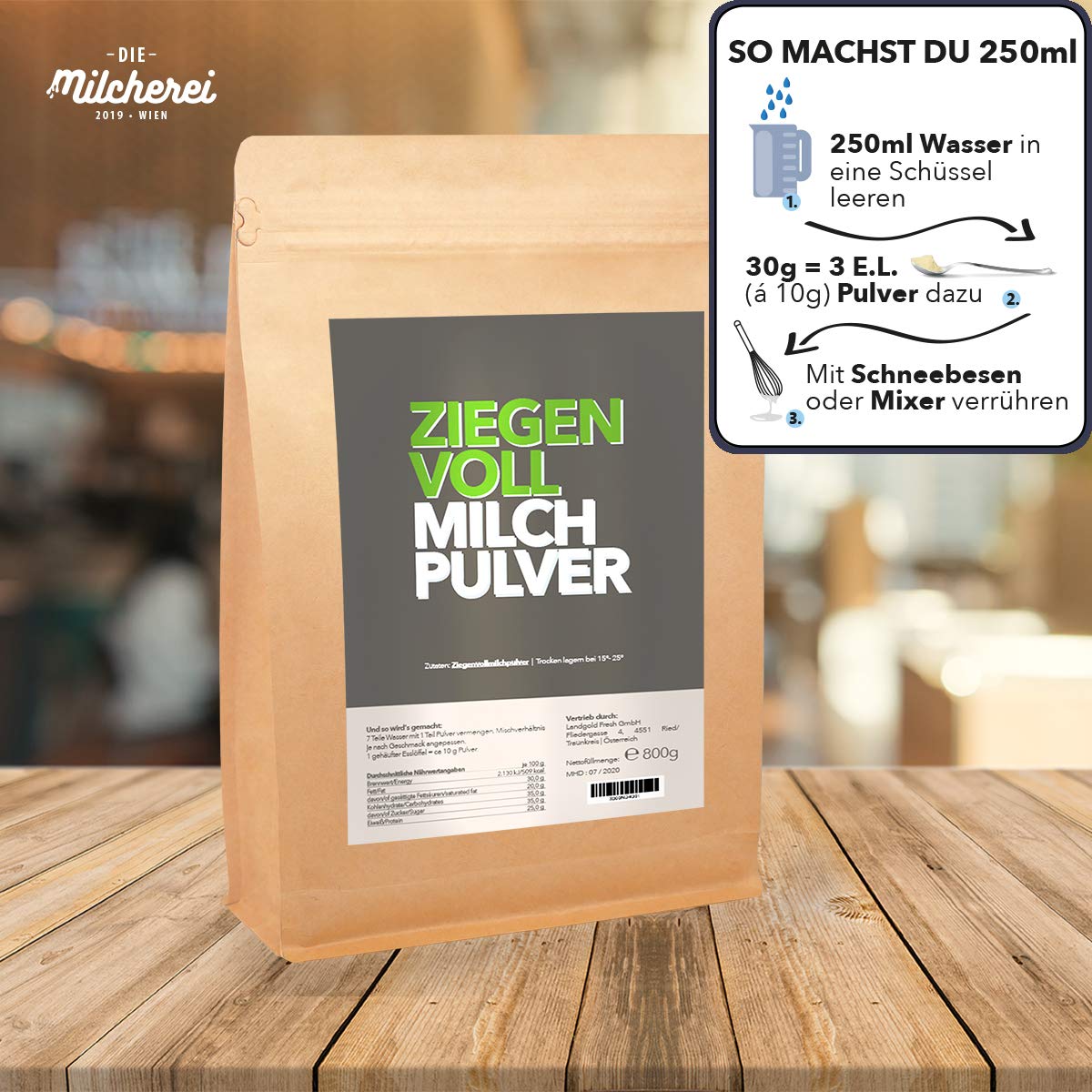 Milcherei gedemælkpulver - ingen regionale tilsætningsstoffer 800g