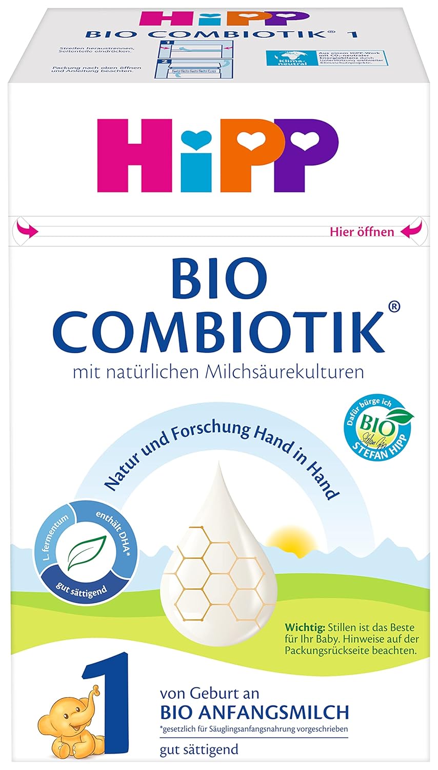 Formula lapte cu lapte organic Hipp PRE BIO Combiotik, pachet de 4 (4 x 600g) Naty Shop