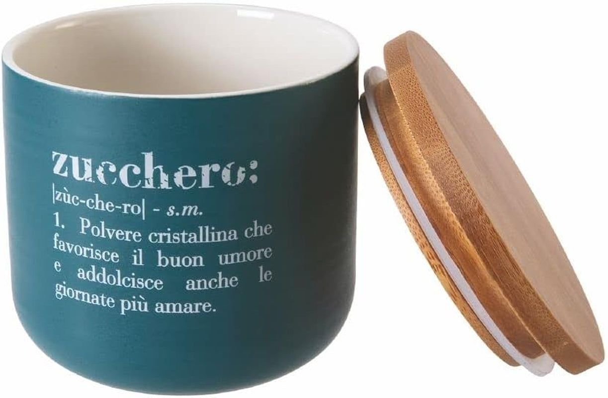 Zahărniță Victory Shades 500 ml din porțelan New Bone cu capac din bambus