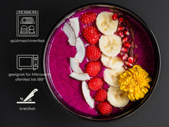 Set de veselă din gresie, set de bol și farfurii negre [12 piese pentru 4 persoane] Set de veselă neagră, 100% lucrat manual, cu glazură reactivă de calitate premium