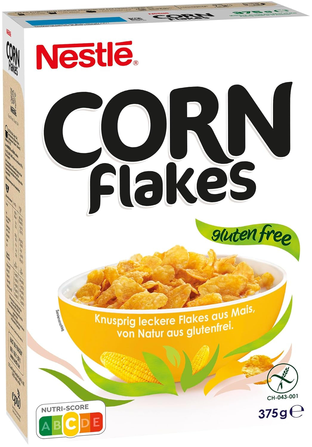 Nestlé Cereals Corn Flakes, Klassiske Corn Flakes, Glutenfri, Pakke med 1 (1 x 375 g)