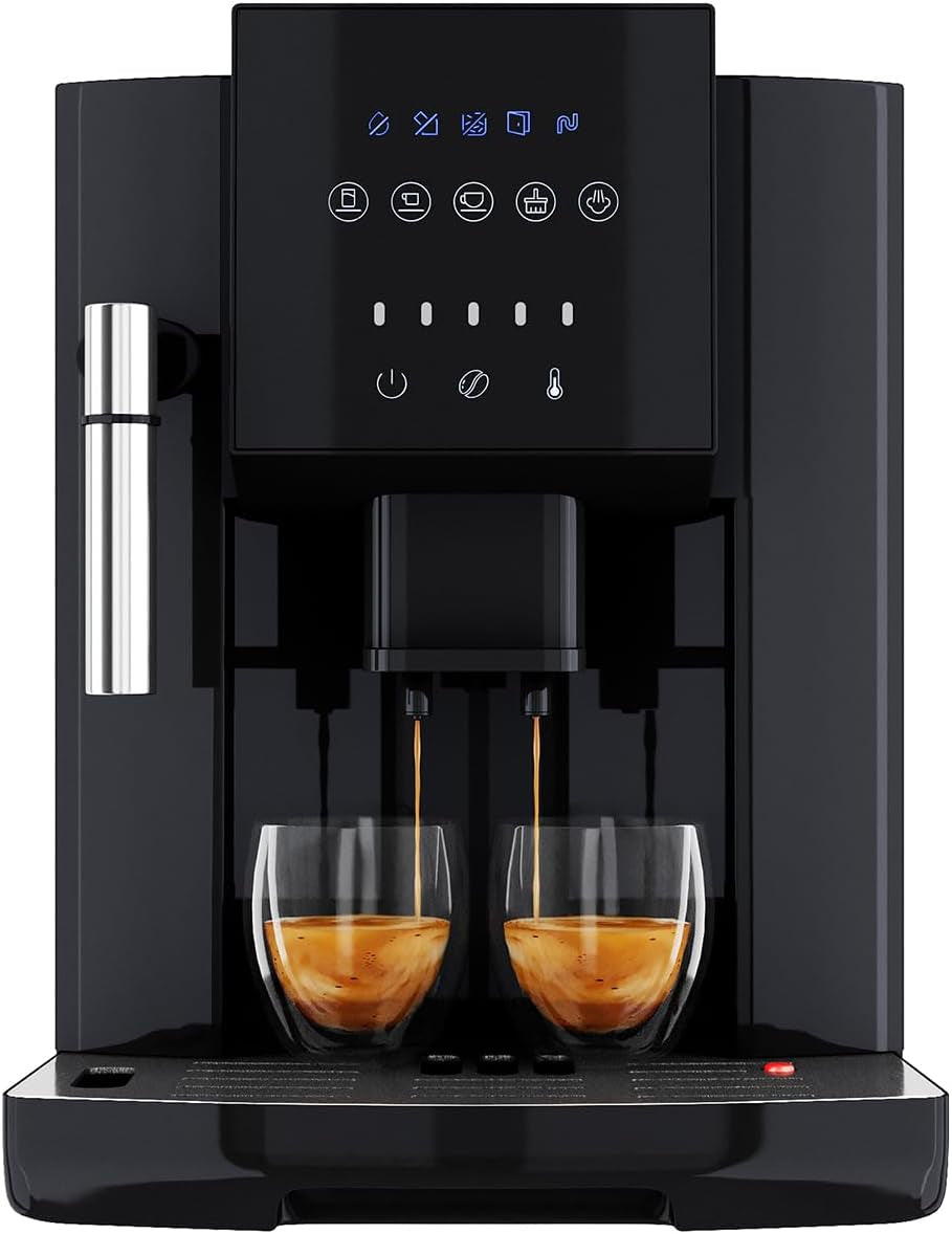 Espressor ProfiCook® complet automat cu spumator de lapte pentru cappuccino | Râșniță conică | cu funcție de încălzire a ceștilor | Pompă profesională italiană | Ecran tactil | Espressor | PC KAV 1281