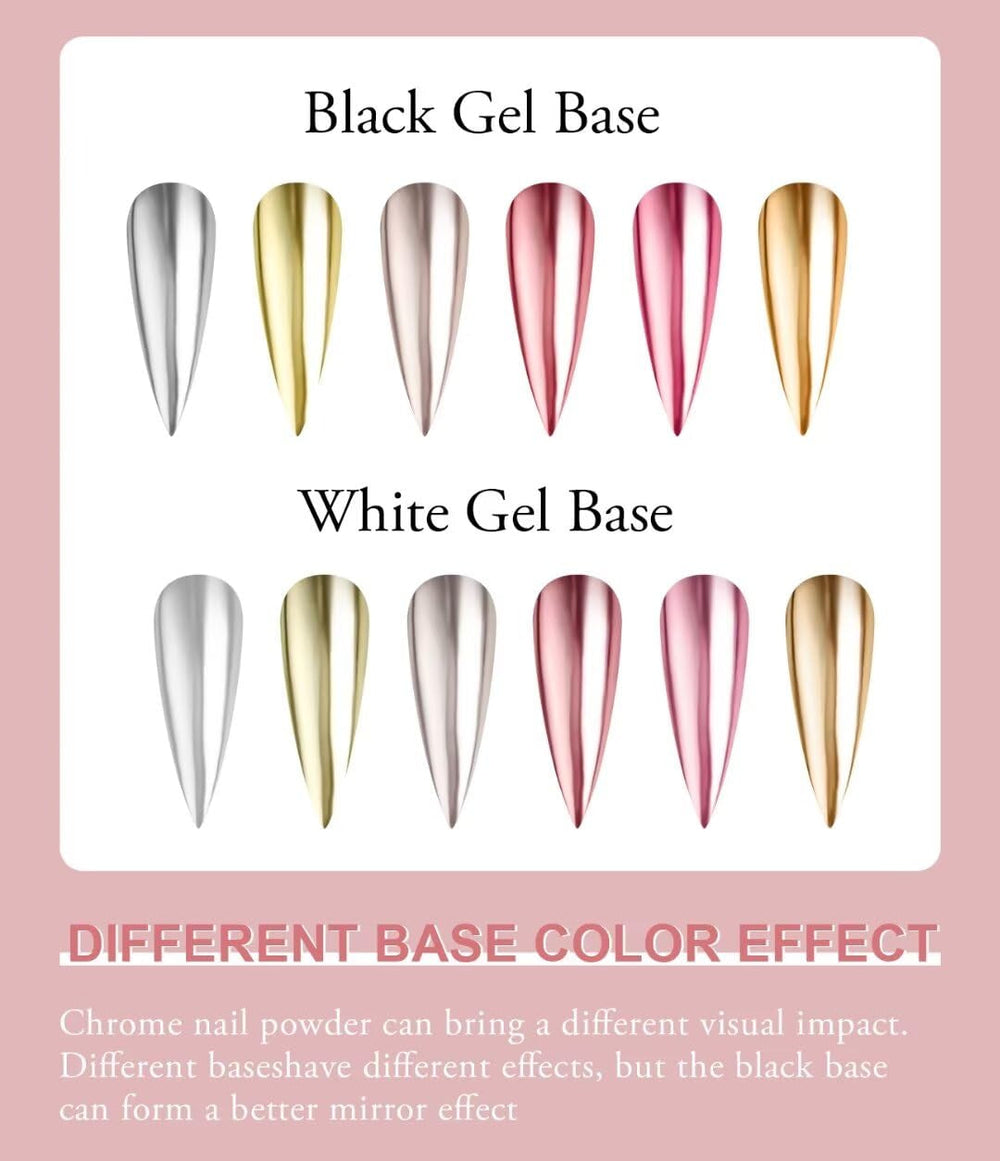 BISHENGYF Rose Gold Chrome Nail PowderNeue Upgrade Grosse Kapazität Chrom PulverSuper-Spiegeleffekt Metall Mirror Chrome Powder –Neon Glassy Pearl Effect Glitter Nagelkunst Pulver Für DIY Salon