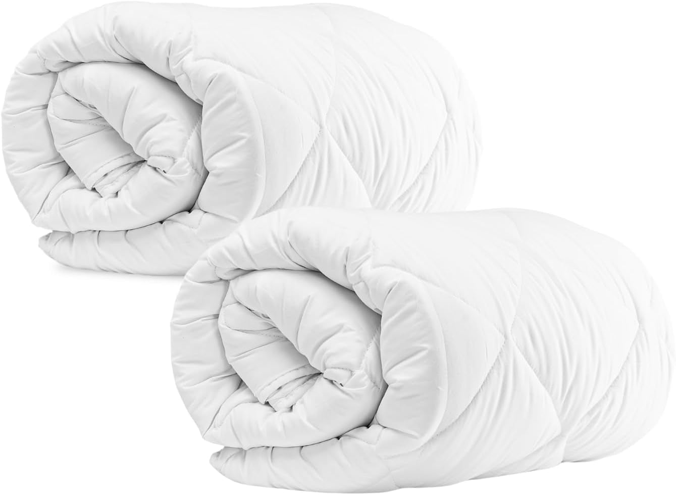 Komfortec Sommertæppe 135X200 Cm, 170Gsm, Tyndt og let sommertæppe, anti-allergisk tæppe, hvide Dyner og dyner Naty Shop 135 X 200 Cm dobbeltpakke Helårstæppe