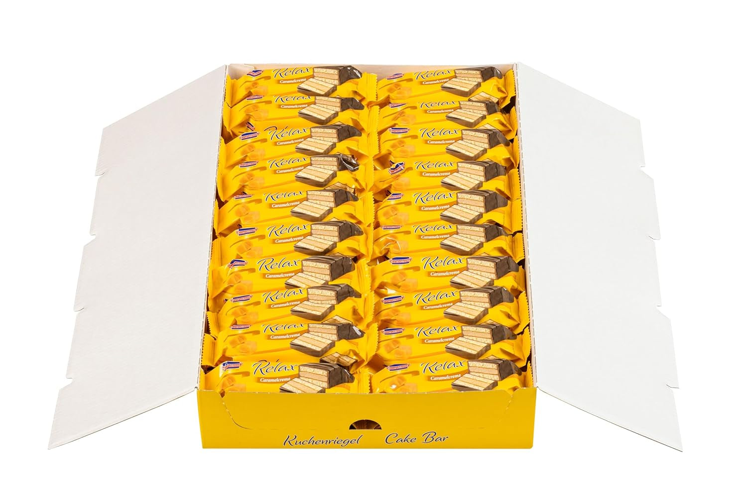 KuchenMeister Relax Kakaokagebar 32g | Chokolade svampekage | Delikat fyld med kakaocreme | Mørk Chokolade Crunchy | Perfekt snack mellem måltiderne | 1 x bar 32g