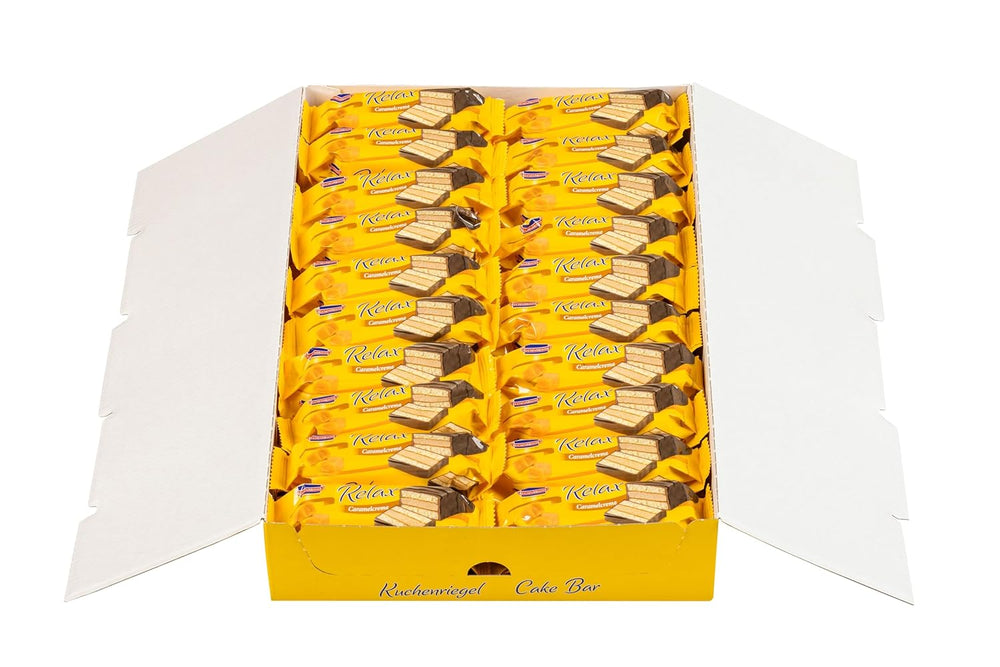 KuchenMeister Relax Kakaokagebar 32g | Chokolade svampekage | Delikat fyld med kakaocreme | Mørk Chokolade Crunchy | Perfekt snack mellem måltiderne | 1 x bar 32g