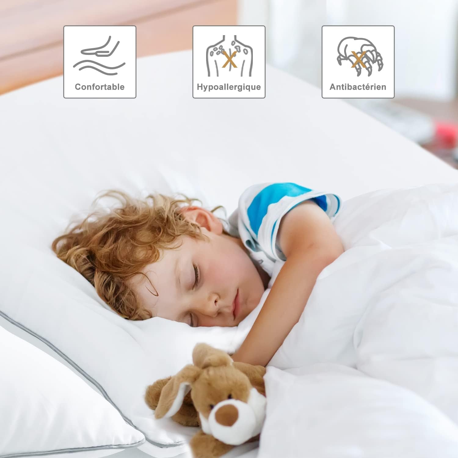 Pernă Bedstory, 50 X 70 Cm, 2 bucăți, Rezistent la mușcături, Respiră transpirația, Hipoalergenic, Umplutură: 100% fibră de poliester, Ultra-confort și confort moale și suport excelent Perne standard Naty Shop