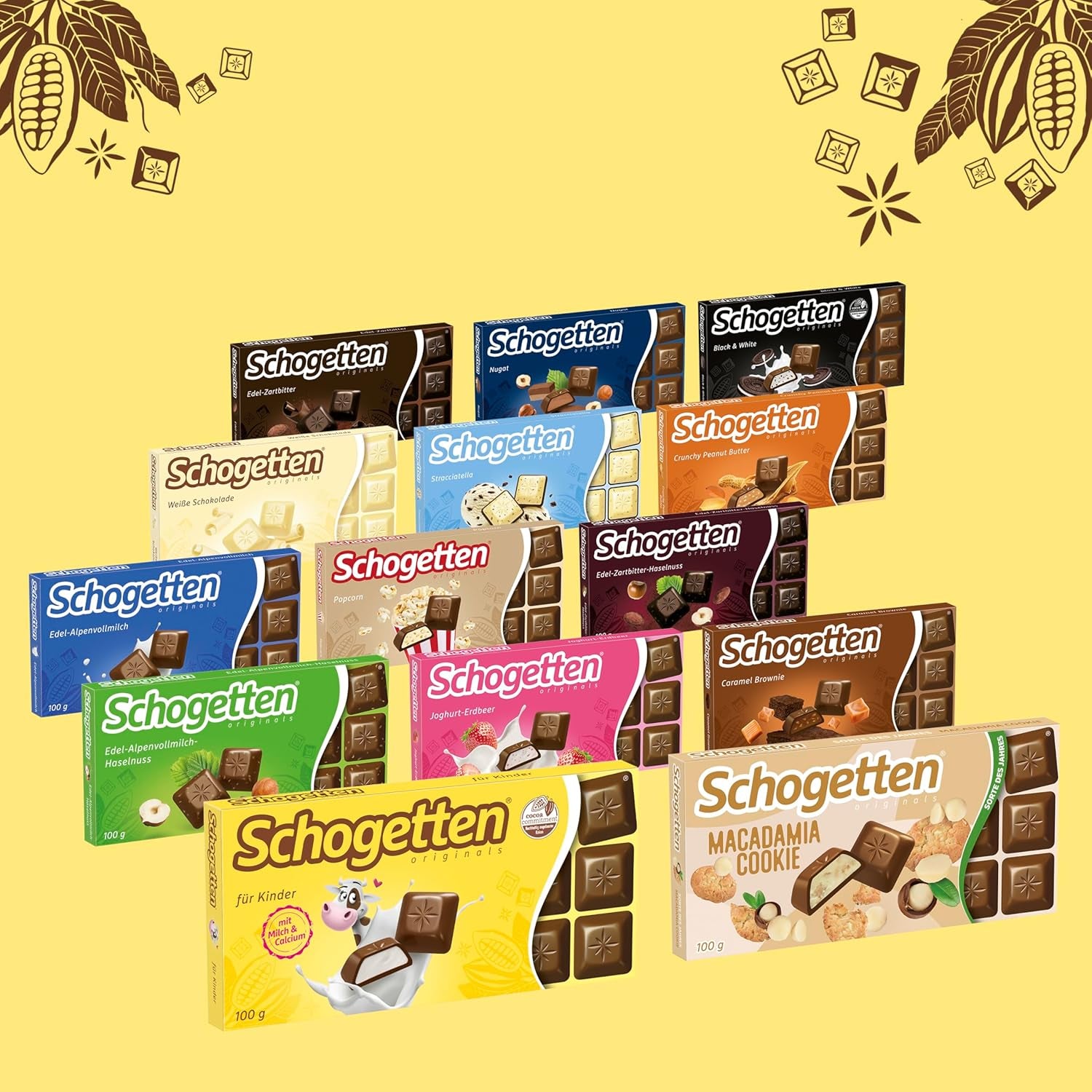 Schogetten til børn, chokoladebar 100g, mælkechokolade med cremet mælkefyld, praktisk portionsanrettet. En delikatesse. Stykke for stykke.