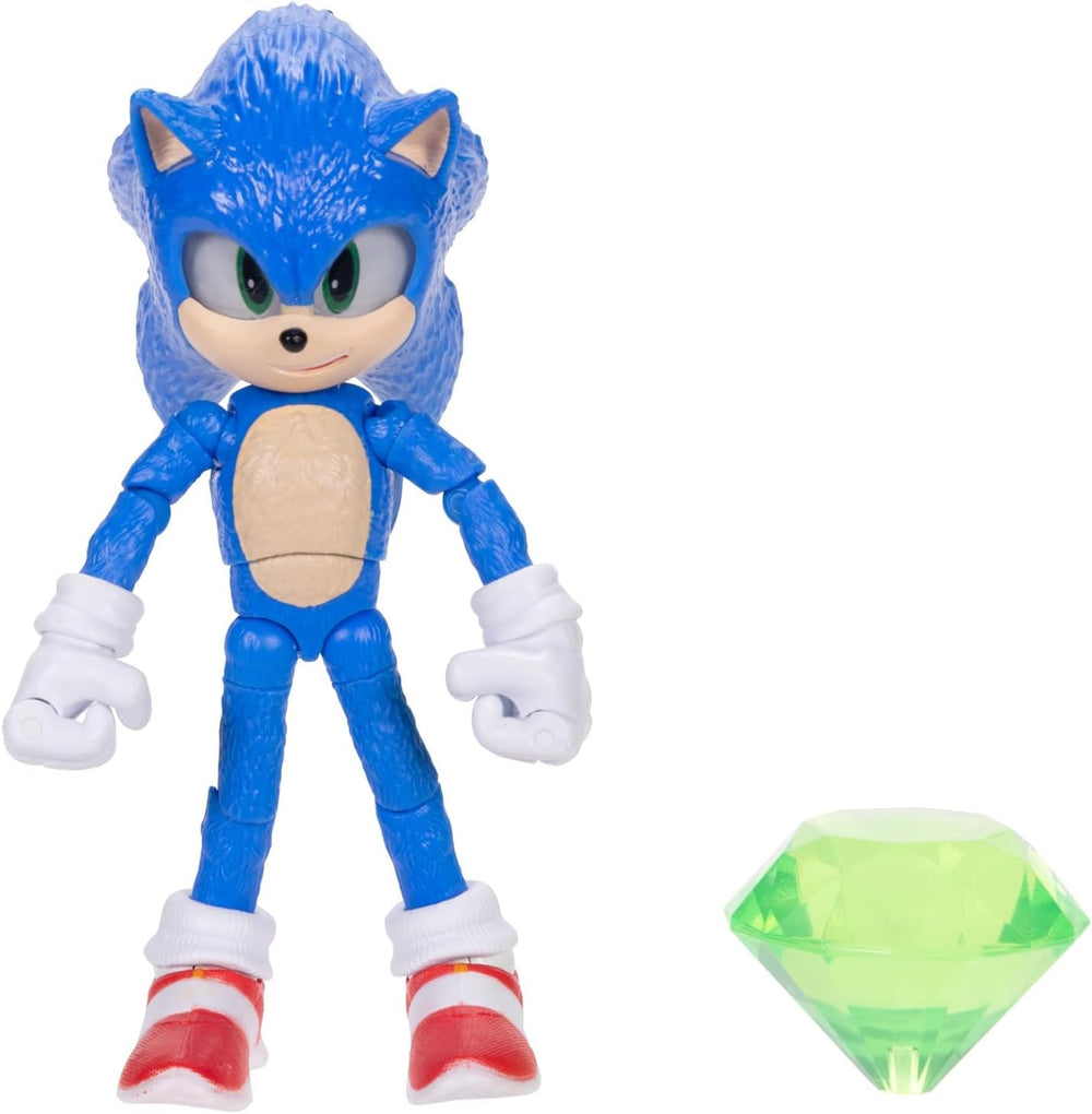 Sonic 3 Movie 12,7 Cm Shadow Actionfigurer Naty Shop Sonic med tilbehør til smaragd