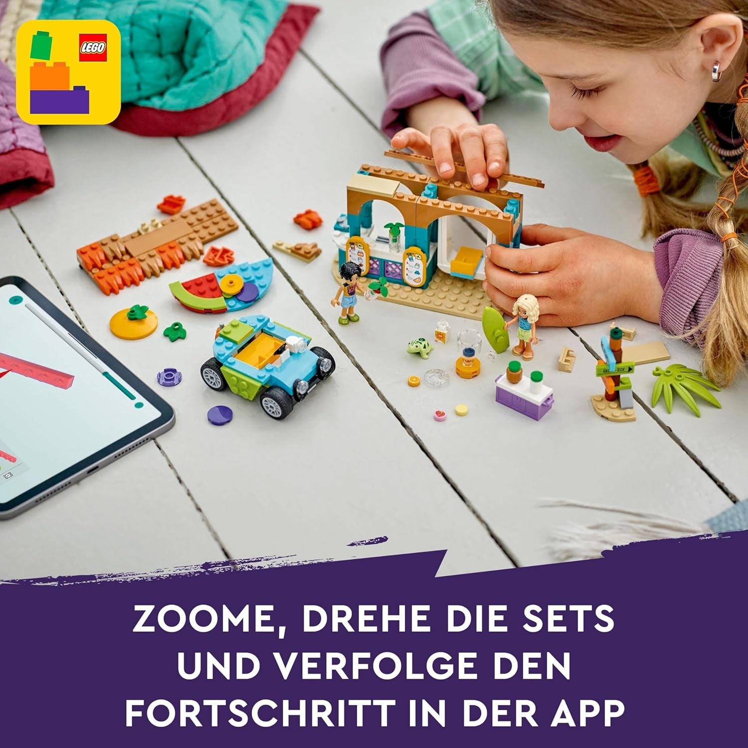 LEGO Friends Smoothie Stand At The Beach Rollespil Legesæt Gaveidé til piger og drenge 6 år med legefigurer Skildpadde og tilbehør Socialt udviklingslegetøj 42625 Byggesæt Besuche den LEGO-Store