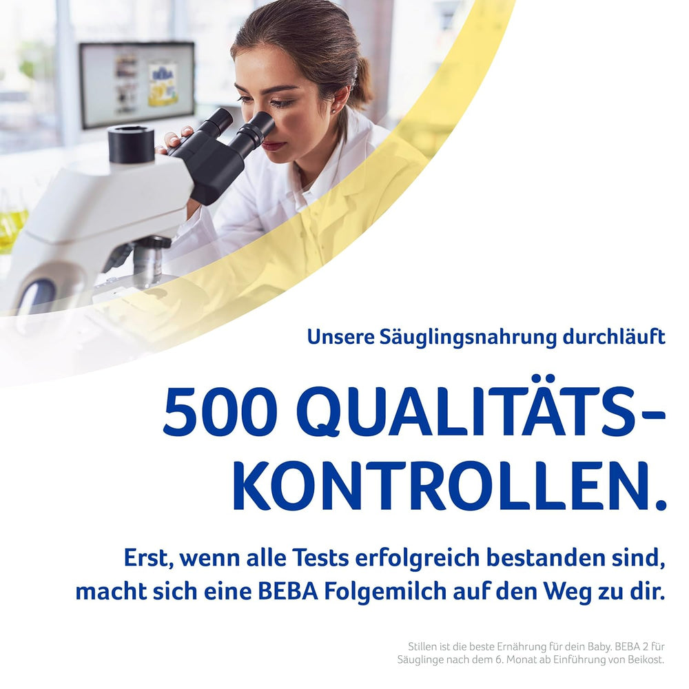 BEBA 2 - Tilskudsmælk efter 6 måneder, med 5 HMO-komplekser, alderssvarende proteinindhold, laktosefri, palmeoliefri, fiskeoliefri, babymad, babymælkpulver, 3 stk. (3 x 800 g)