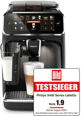 Espressor Philips seria 5400 – Bucurați-vă de 12 băuturi, LatteGo cu curățare rapidă, afișaj TFT intuitiv, setări personalizabile pentru cafea, design premium pentru bucătărie (EP5441/50)