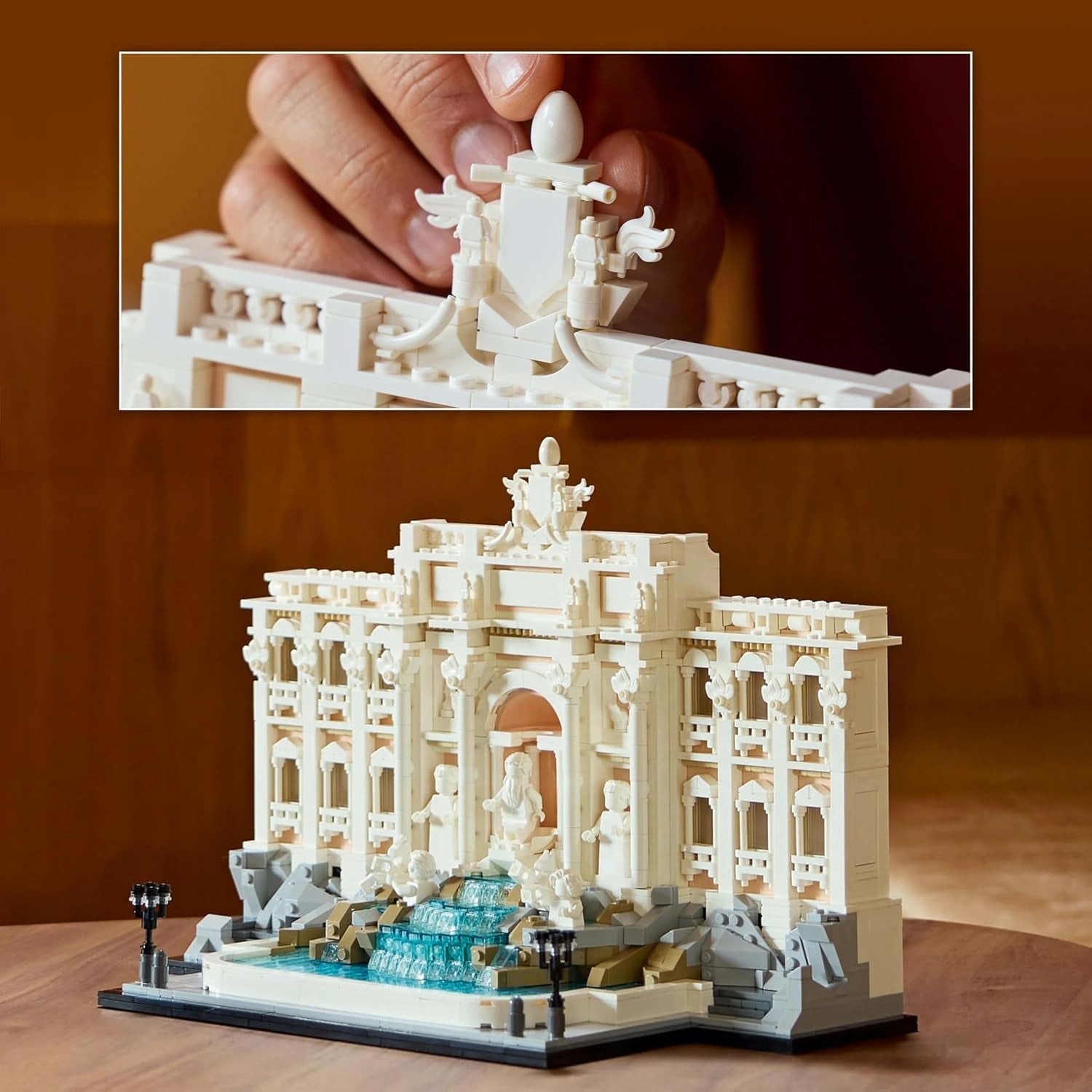 LEGO Architecture Trevi Fountain - Model af et vartegn i Rom med minifigurer skulpturer - samling til kontor og stue - gave til voksne og arkitekturelskere 21062 Byggesæt Besuche den LEGO-Store