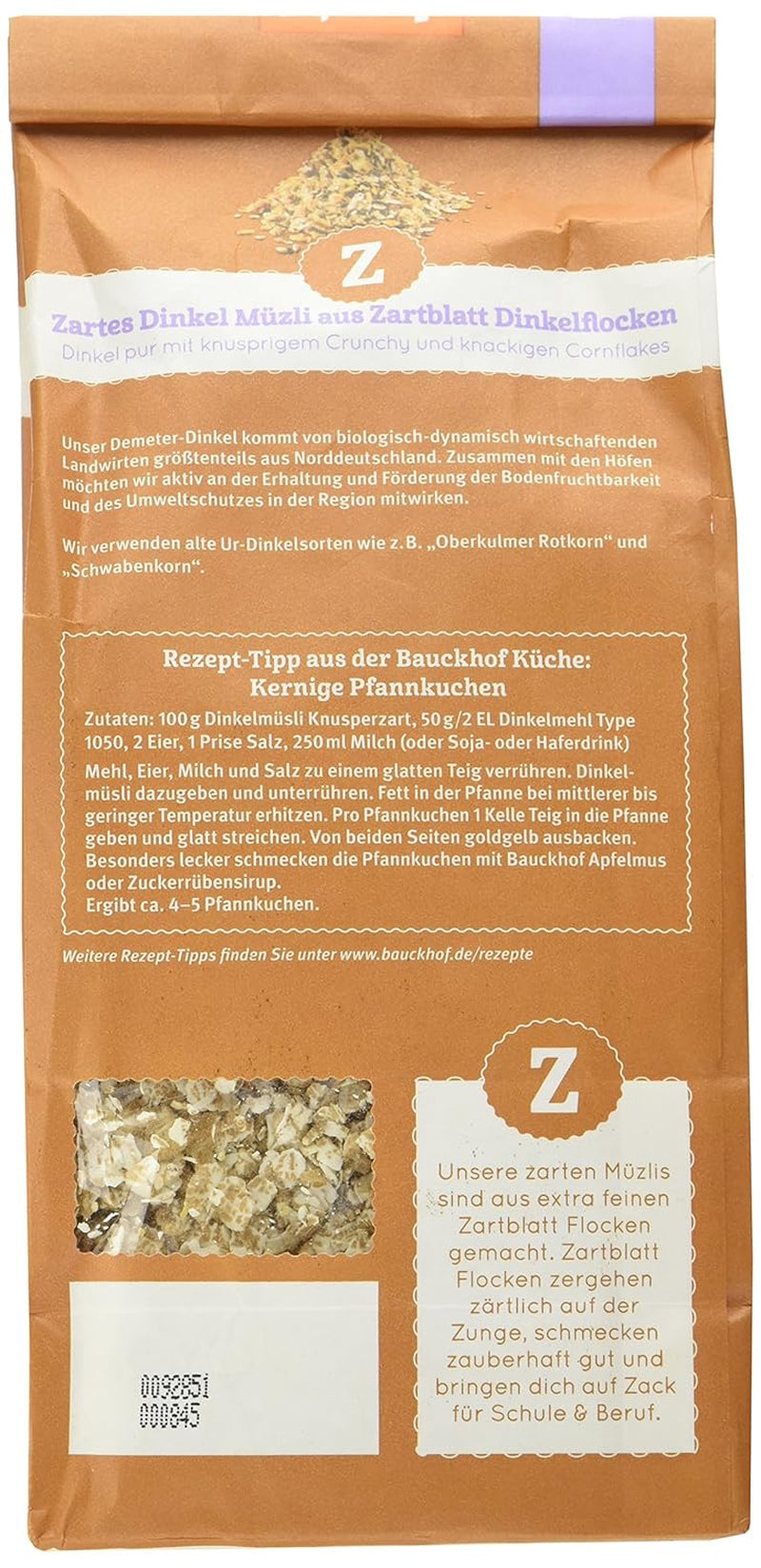 Crispy Hof speltmüsli (1 x 425 g) Pakke med 1
