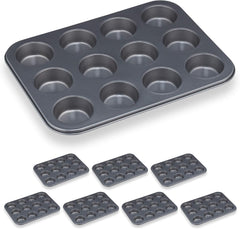 Relaxdays Muffinform, 2Er Sæt, 12Er Muffinbleche, Antihaftbeschichte, Carbonstahl, Muffins & Cupcakes, Ø 6,5 Cm, Hvede, 10030825 Forme og bageplader Naty Shop 2