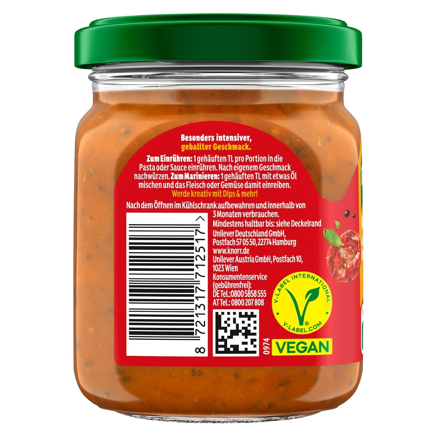 Knorr Schnell gewürzt Kochpaste Getrocknete Tomato & Mediterranean Kräuter einfach & schnell für en besons intensiveen, geballten Gesmack 165 g