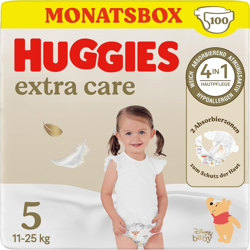 Huggies Extra Care Disney Babybleer, størrelse 4, 120 bleer (2x60), Månedsæske