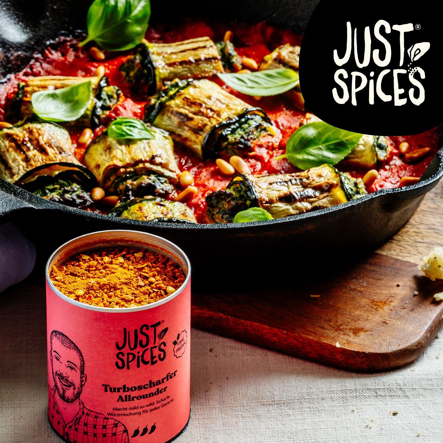 Just Spices Turbo Sharper Allrounder I Mehr Wumms for jedes Gericht mit dreifach Chili I Gewürzdose, 61 g