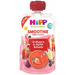 Hipp BIO Smoothie med æbler, ferskner, bananer med havredrik, 120 ml, pakke med 6 (6 x 120 ml) Mor og barn Naty Shop 6 x 120 ml Æbler og bananer