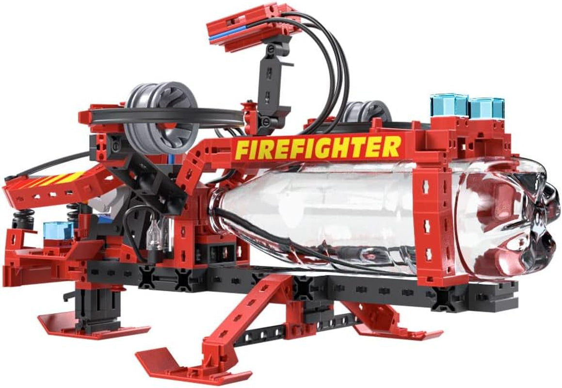 fischertechnik 564069 Advanced Firefighter – Bausatz für Kinder ab 7 Jahre, Experimentierbaukasten mit Feuerwehrauto & Spritzfunktion, fremmer teknisk forståelse, Schwarz, Mittel
