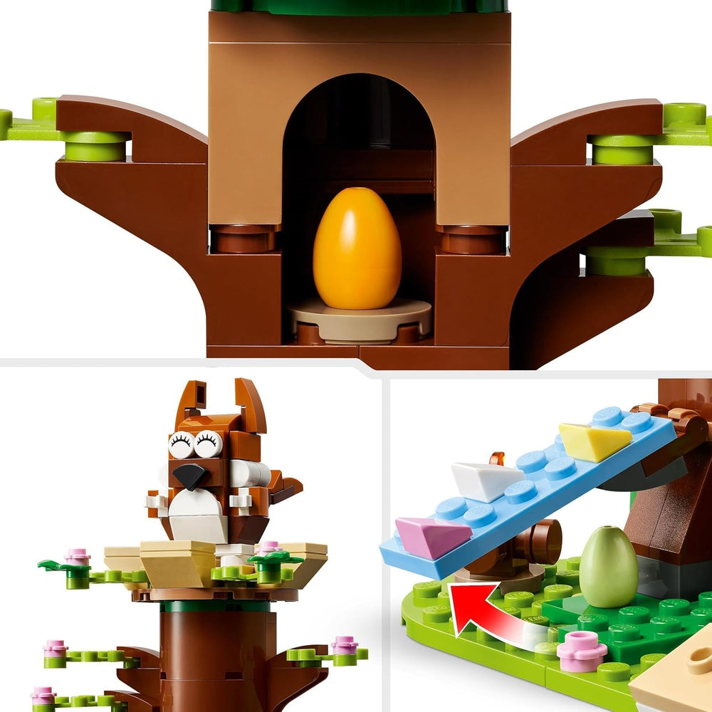 LEGO Spring Dyrelegeplads, Fugle- og Egernbyggesæt, Træhuslegesæt til børn, Gaveidé til 8-årige drenge og piger, Dyresæt, Dyrefigurer Legetøj 40709 Byggesæt Beuche den LEGO-Store