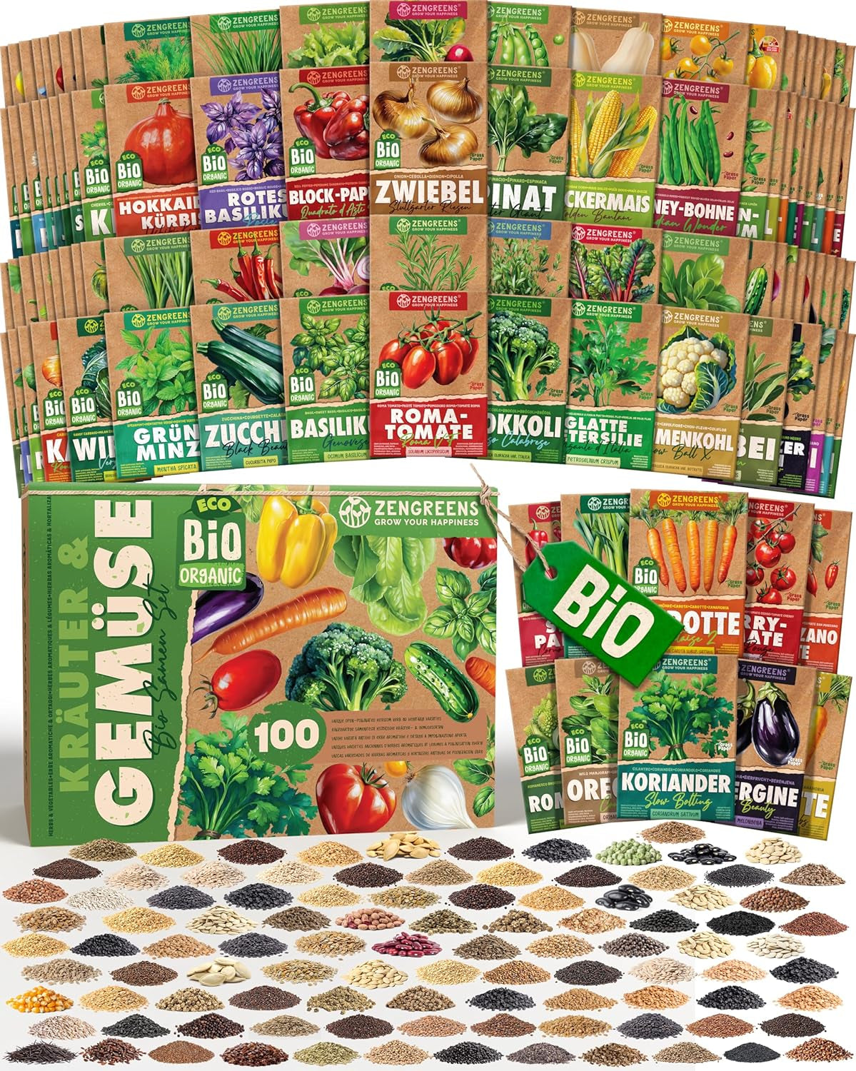 Økologiske tomatfrø i et sæt med 10 - 10 tomatfrø til nem dyrkning i haven, balkonen eller højbedet - Plantefrø - Frøplanter