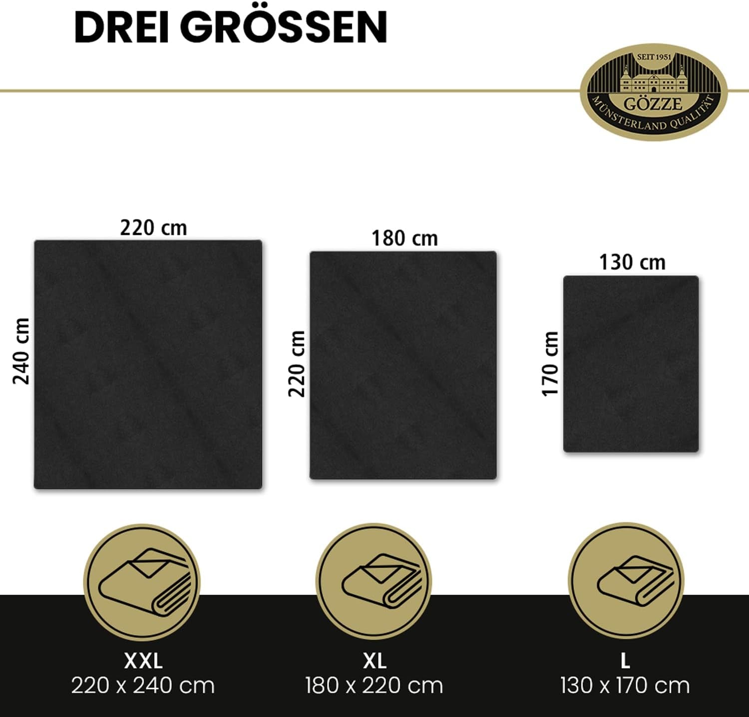 Gözze - Komfortabelt tæppe Premium Cashmere-følelse, 500 G/M², 180 X 220 Cm - sennepssenge og tæpper Besuche den Gözze-Store