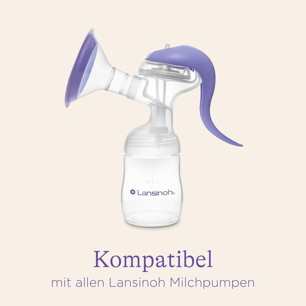 Lansinoh Muttermilchflaschen, 4 X 160 Ml - Zur Sicheren Muttermilch Austellungen - Neues Kompaktes Design Für Verbesserte Stabilität - Mit Stapelbarem Deckel Tilbehør Mad og amning Bebe Naty Shop