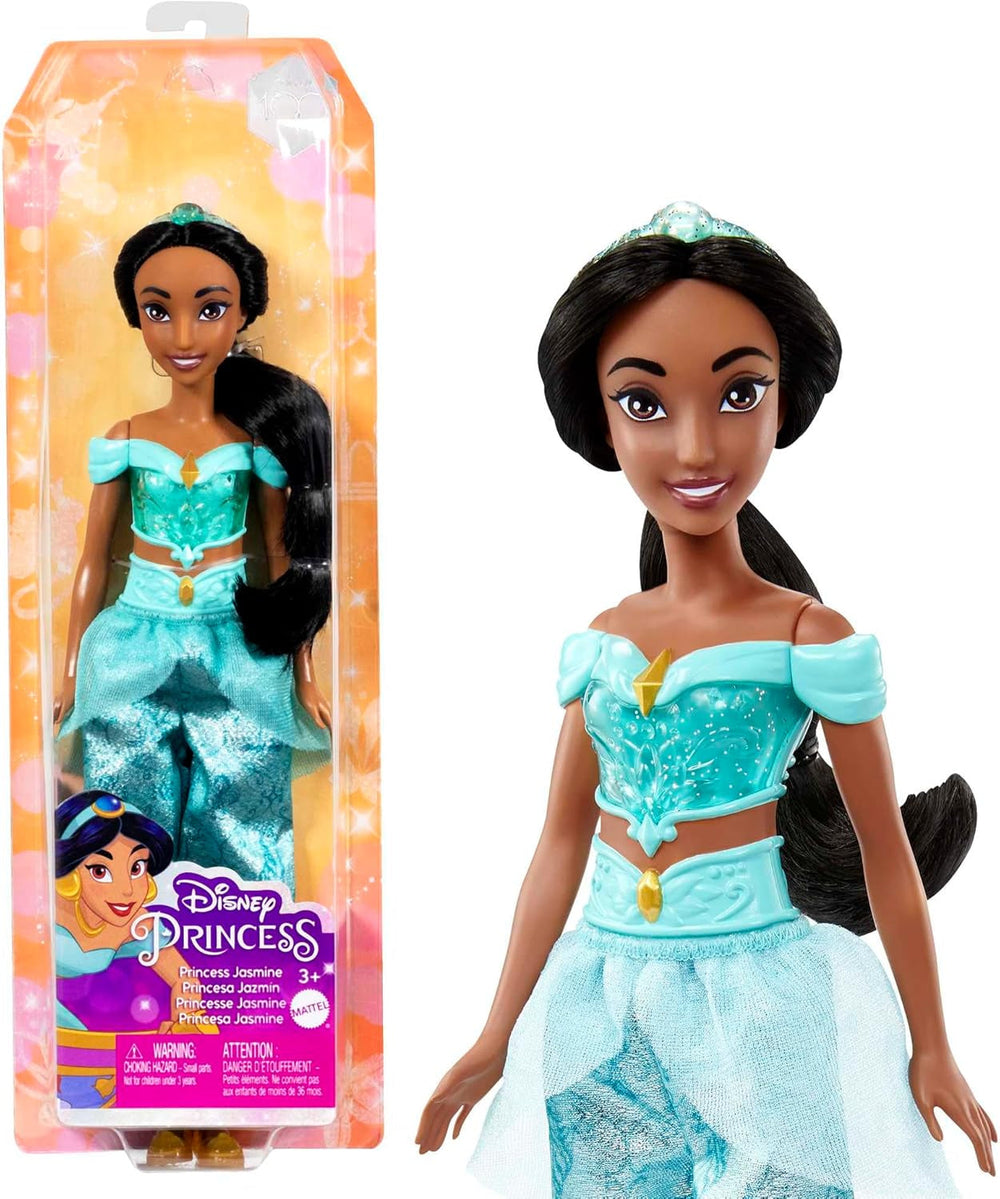 Mattel Disney Princess Legetøj Jasmin Fashion Bevægelig dukke med funklende tøj og tilbehør Disney film inspireret gave til børn HLW12 Naty Shop Dukker Multicolor