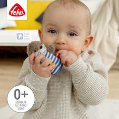 Fehn mini rattle otter - mini jucărie de prins pentru zornăit, pipăit și joacă cu un animal din țesătură moale și drăgălașă - un companion loial pentru bebeluși și copii mici cu vârsta de 0+ luni Jucarii Bebe Naty Shop