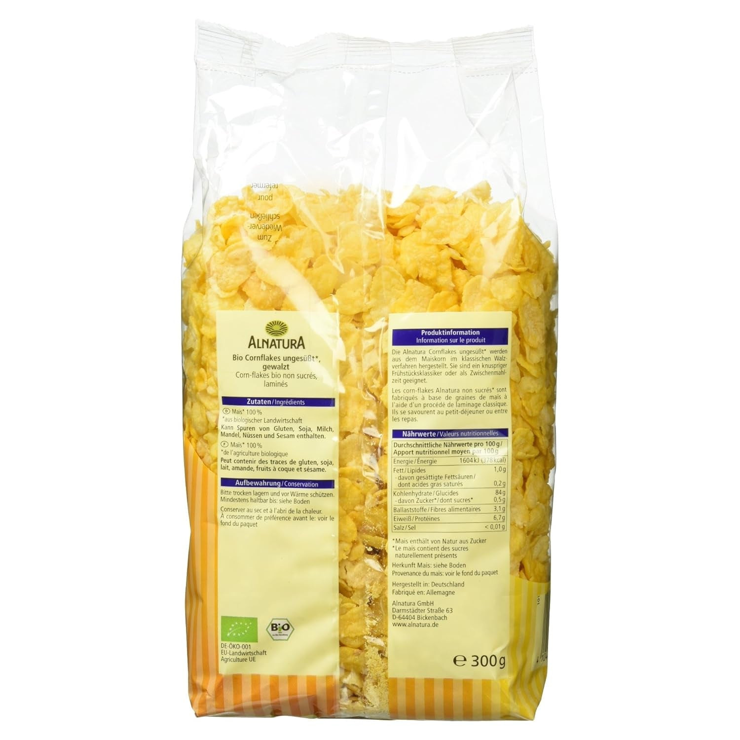Usødet økologiske cornflakes, 300g