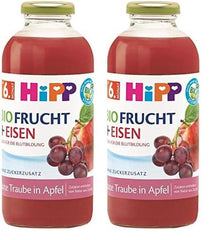 Hipp Økologiske drikke med frugtjuice +, multifrugt med C-vitamin, pakke med 6 (6 x 0,5 L) Mor og barn Naty Shop 2 x 500 ml Røde frugter