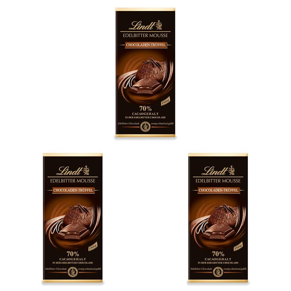 Lindt mørk chokolademousse med chili og kirsebær | Bar 150g | Med 70% kakaoindhold og mørk chokolademoussefyld og kirsebær chili | Chokoladebar | Mørk chokolade