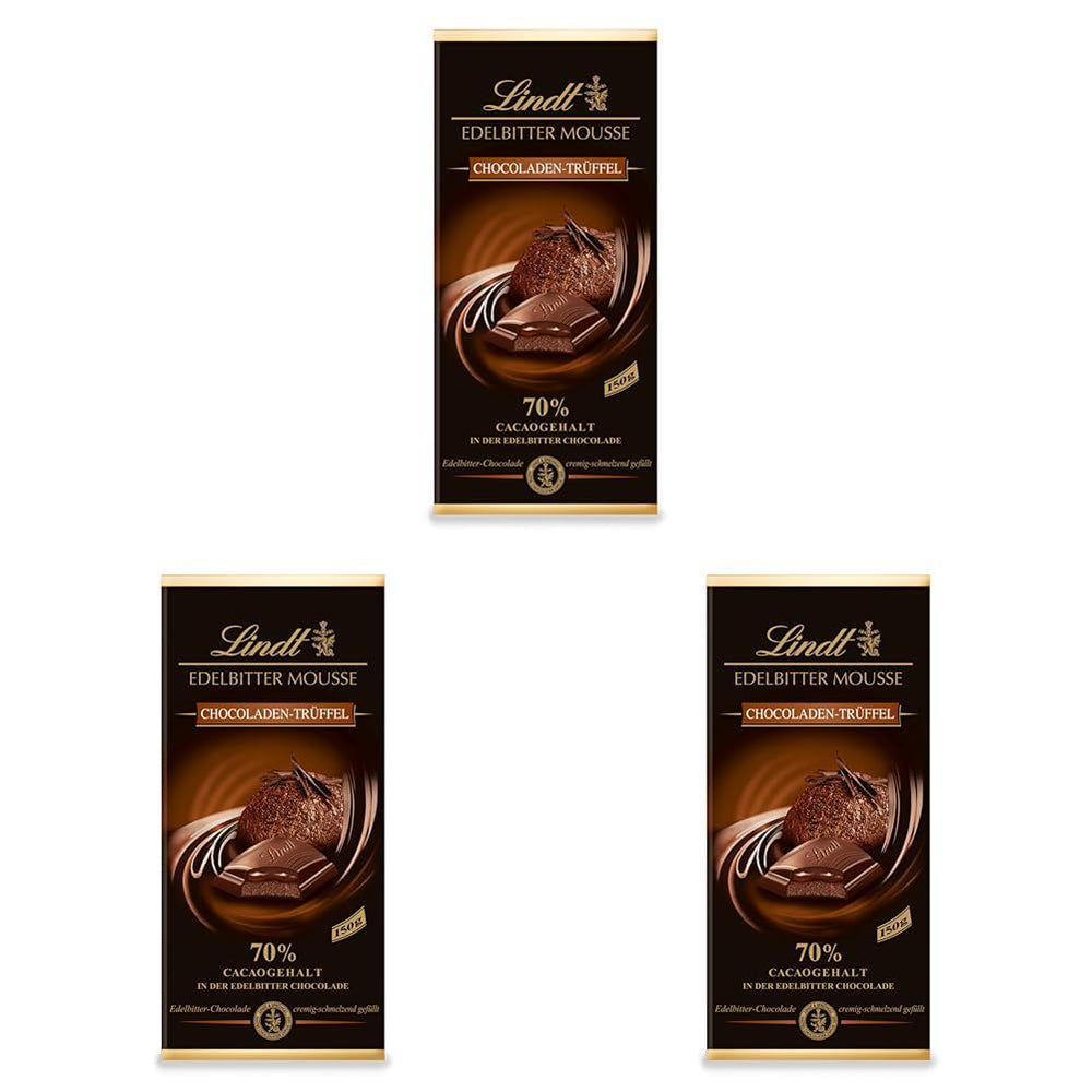 Lindt mørk chokolademousse med chili og kirsebær | Bar 150g | Med 70% kakaoindhold og mørk chokolademoussefyld og kirsebær chili | Chokoladebar | Mørk chokolade