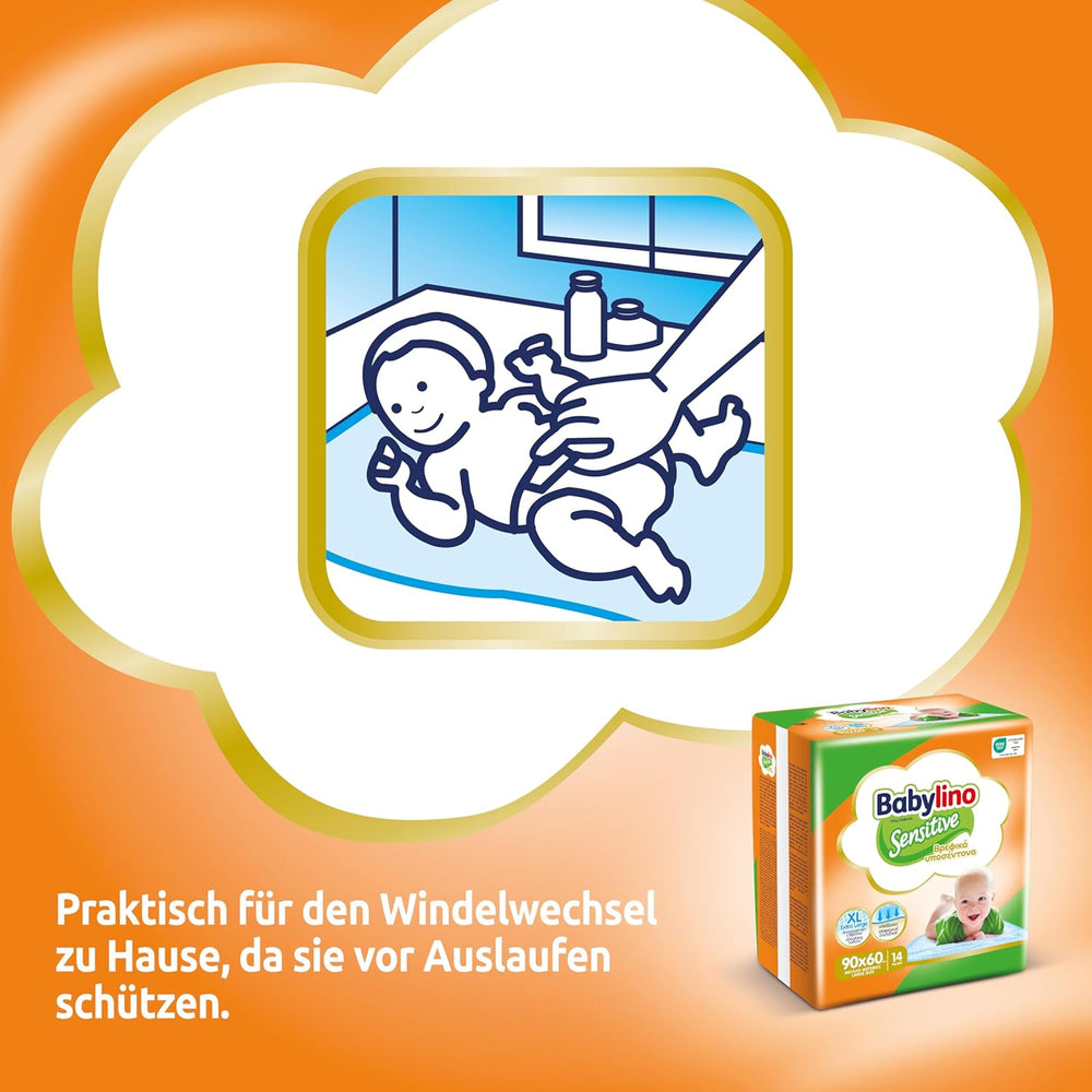 Følsomme vådservietter, 90 x 60 cm, ekstra absorberende, 14 stk